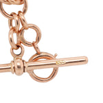 9ct Gold Albert Chain with T Bar and Bolt Rings-Charlotte Sayers Antique Jewellery