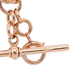 9ct Gold Albert Chain with T Bar and Bolt Rings-Charlotte Sayers Antique Jewellery