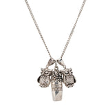 A Trio of Owl Charms on a Silver Chain-Charlotte Sayers Antique Jewellery