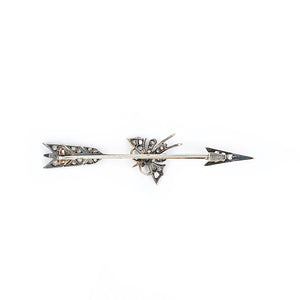 Diamond Arrow and Butterfly Brooch