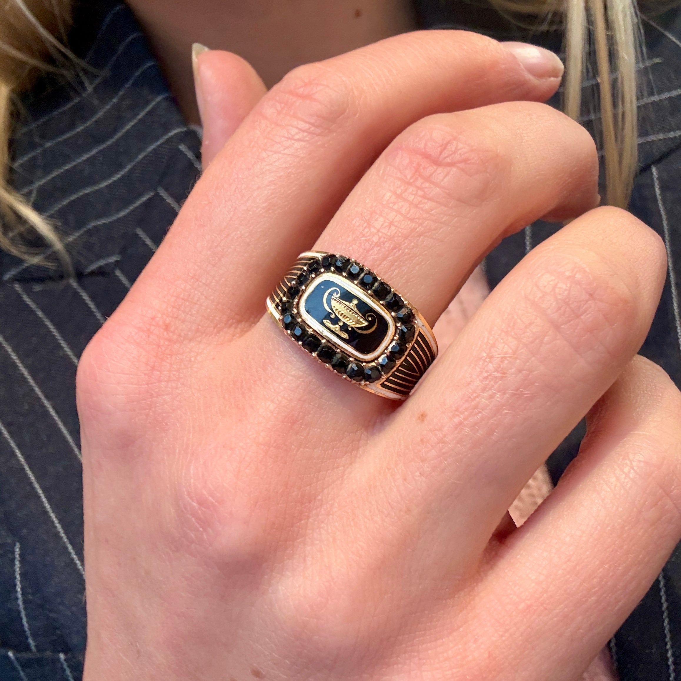 Abel Peyton Urn Mourning Ring-Charlotte Sayers Antique Jewellery