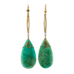 Amazonite Drop Earrings-Charlotte Sayers Antique Jewellery