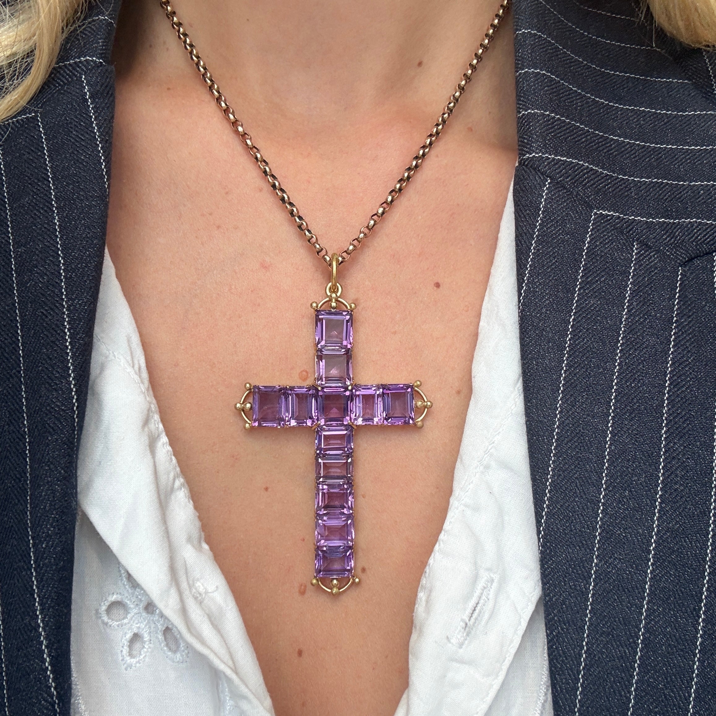 Amethyst Cross-Charlotte Sayers Antique Jewellery