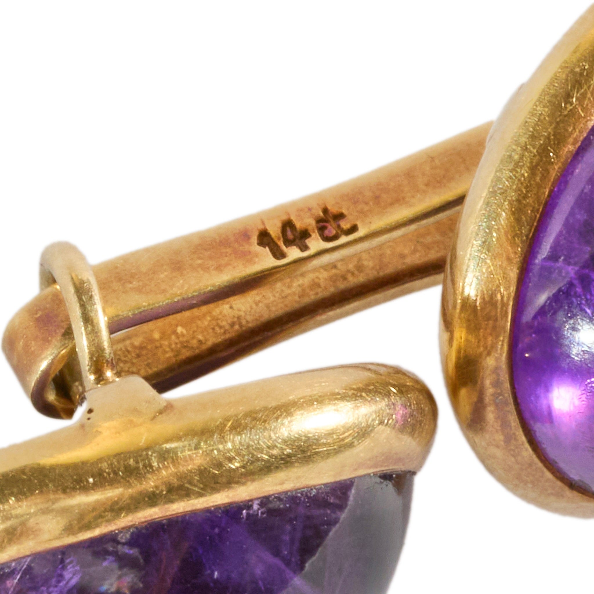 Amethyst Cufflinks-Charlotte Sayers Antique Jewellery