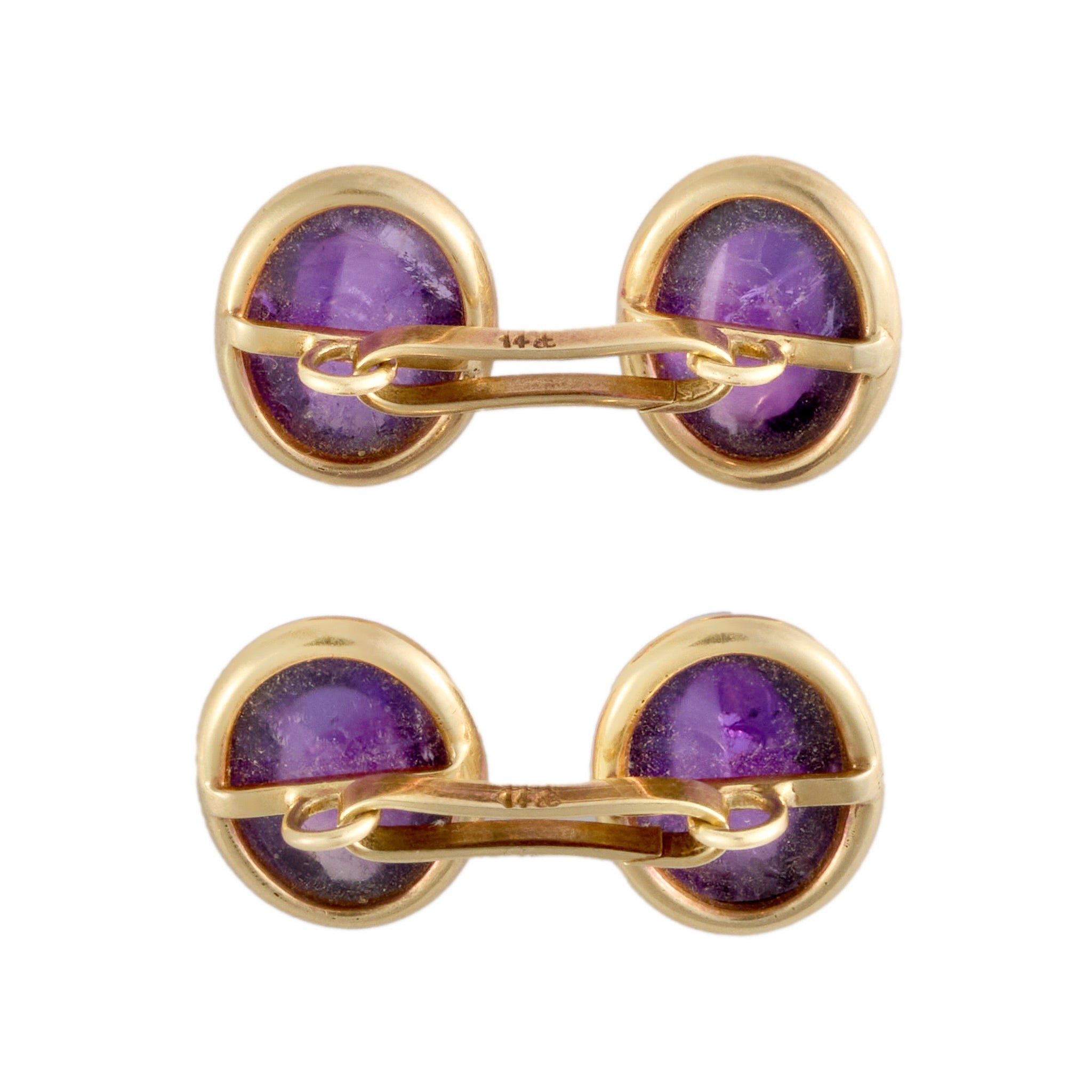 Amethyst Cufflinks-Charlotte Sayers Antique Jewellery