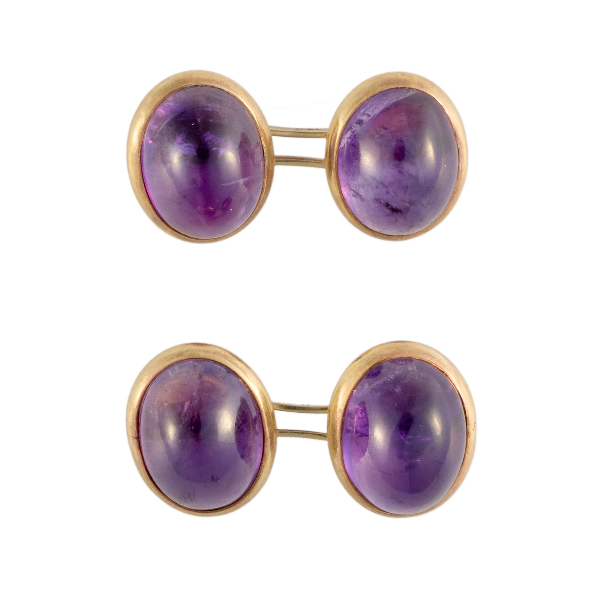 Amethyst Cufflinks-Charlotte Sayers Antique Jewellery