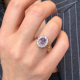 Amethyst Diamond Cluster Ring-Charlotte Sayers Antique Jewellery