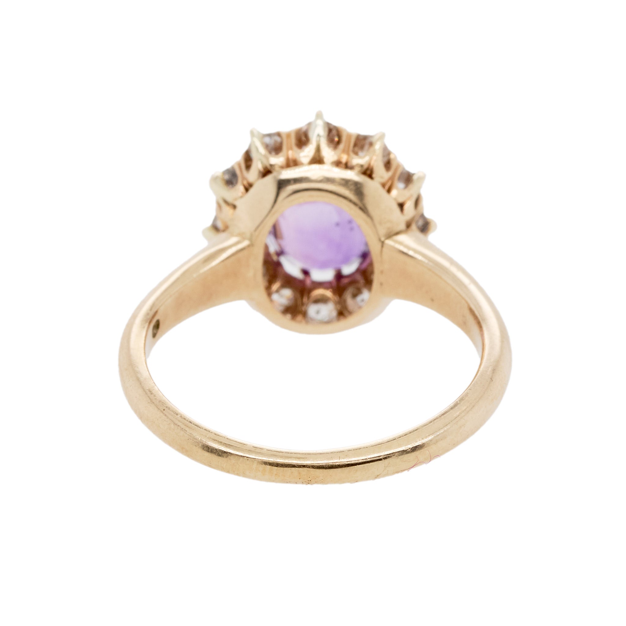 Amethyst Diamond Cluster Ring-Charlotte Sayers Antique Jewellery