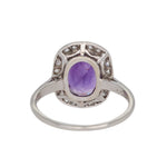 Amethyst Diamond Cluster Ring-Charlotte Sayers Antique Jewellery