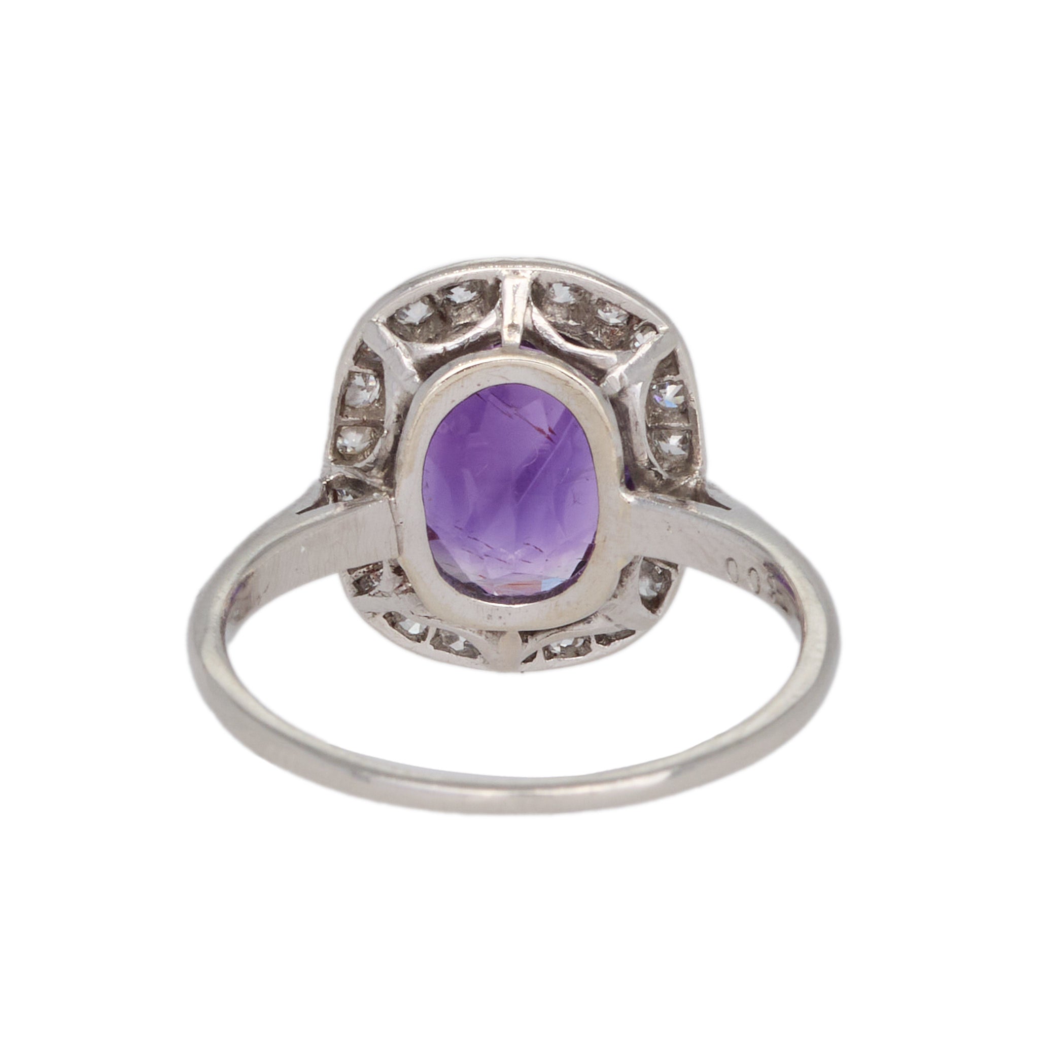 Amethyst Diamond Cluster Ring-Charlotte Sayers Antique Jewellery