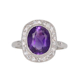 Amethyst Diamond Cluster Ring