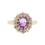Amethyst Diamond Cluster Ring-Charlotte Sayers Antique Jewellery