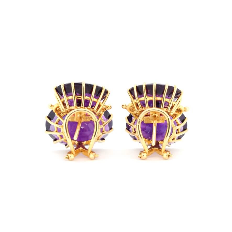 Amethyst Earrings-Charlotte Sayers Antique Jewellery