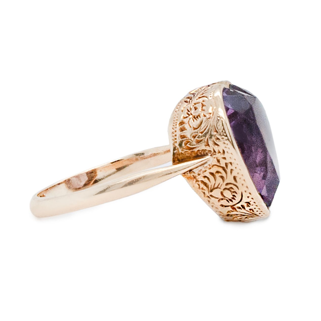 Amethyst Heart Ring-Charlotte Sayers Antique Jewellery