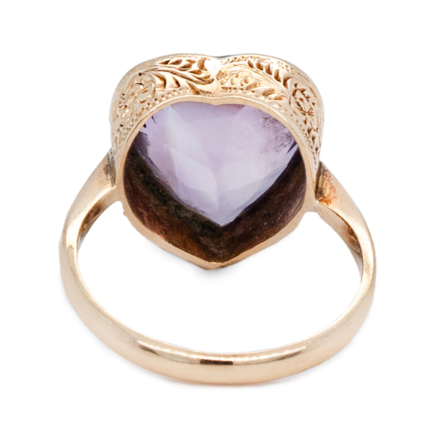 Amethyst Heart Ring-Charlotte Sayers Antique Jewellery