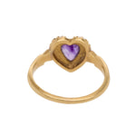 Amethyst Pearl Heart Ring-Charlotte Sayers Antique Jewellery