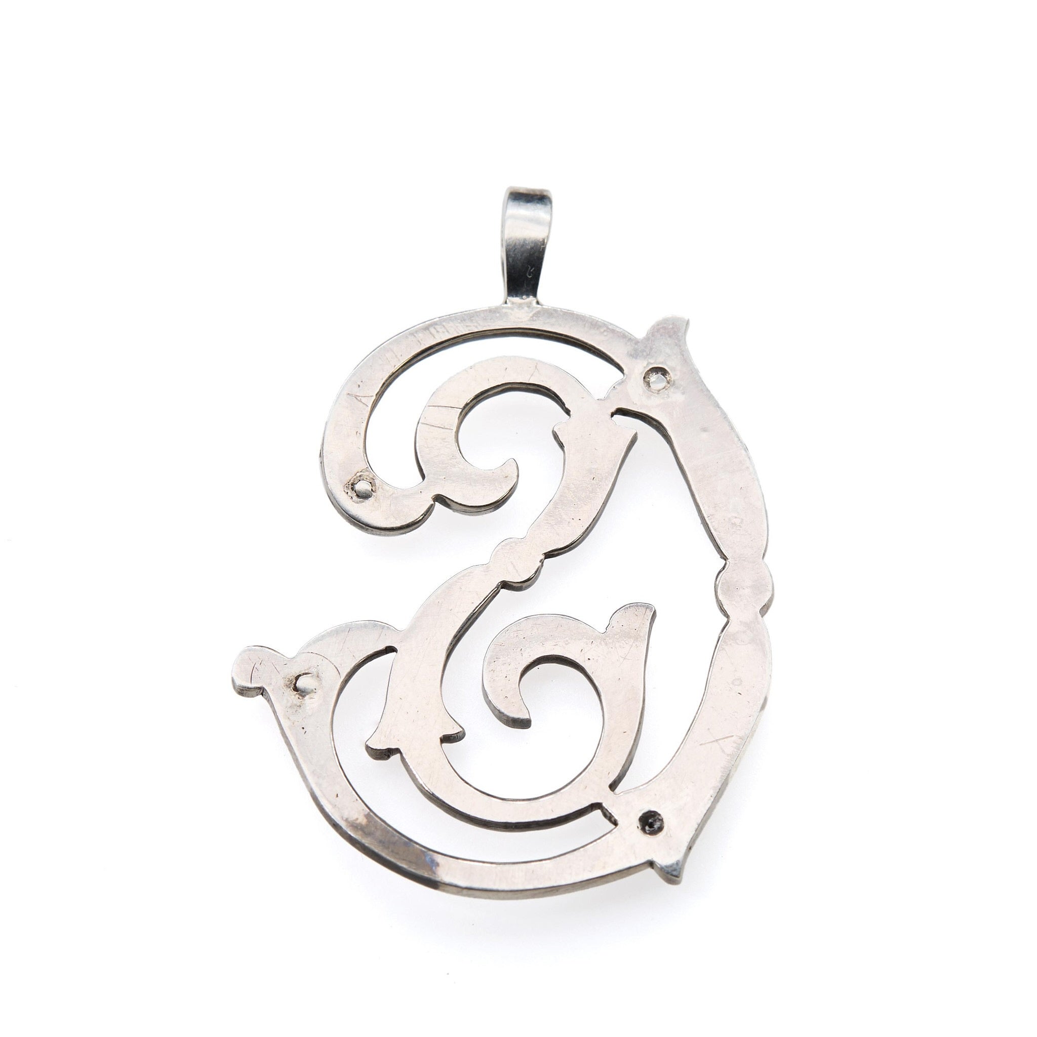 Antique 'CS' Initials Diamond Pendant-Charlotte Sayers Antique Jewellery