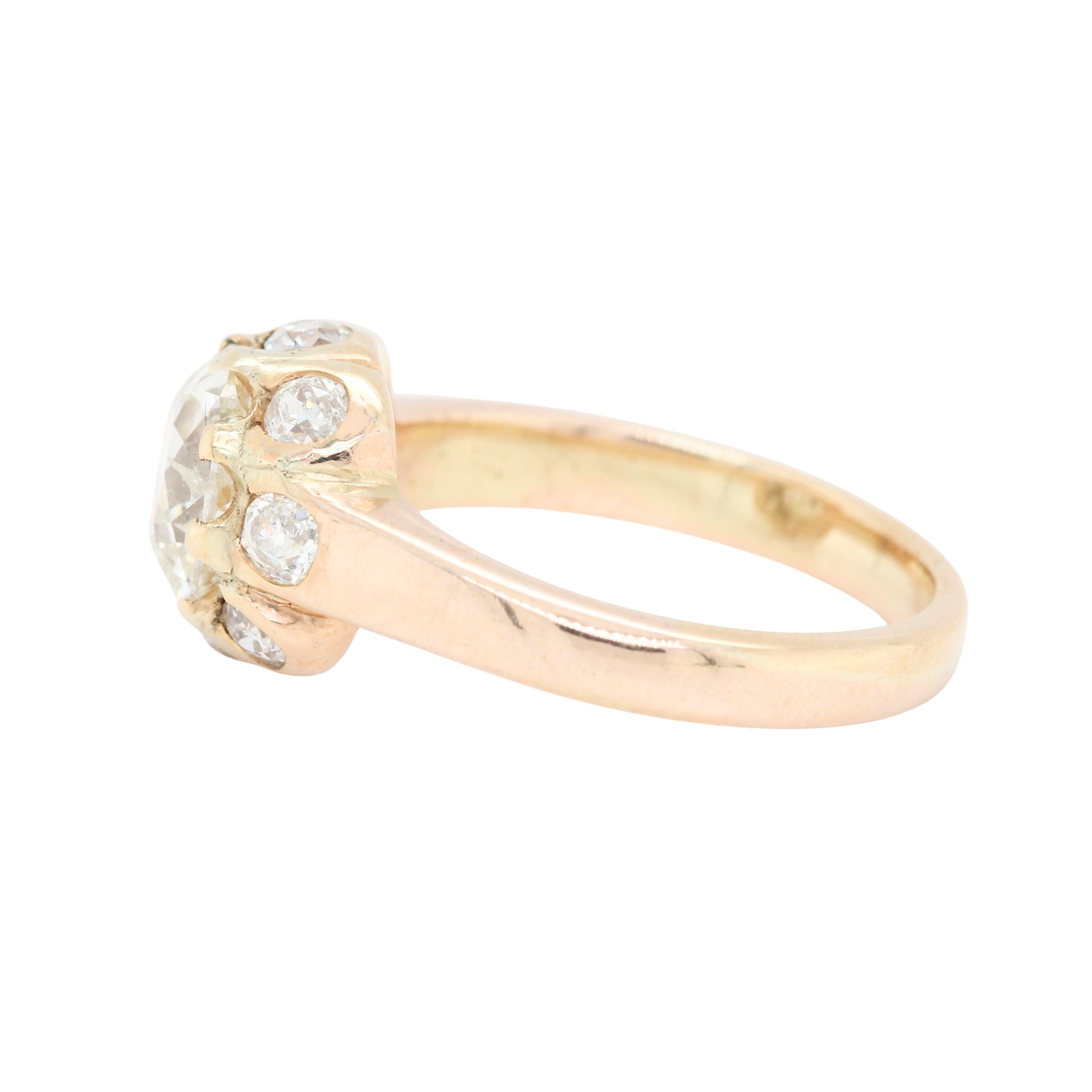 Antique Cushion Cut Diamond Ring-Charlotte Sayers Antique Jewellery