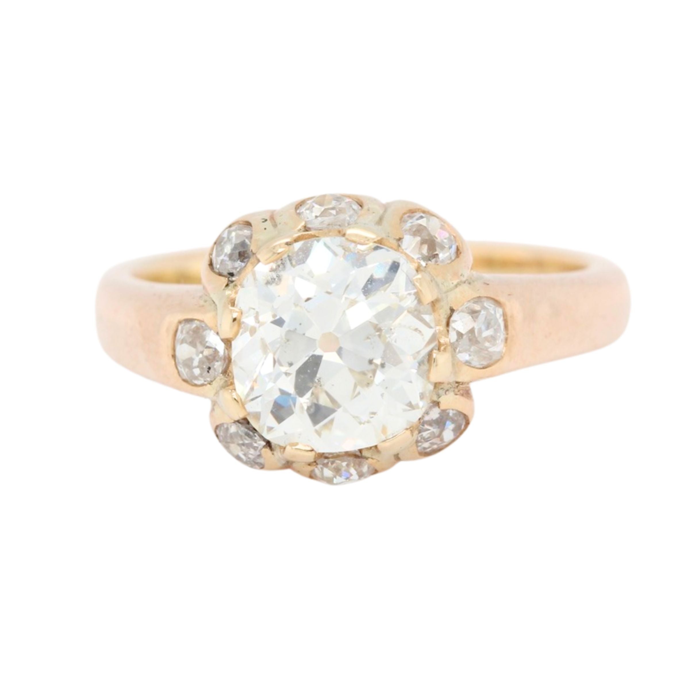 Antique Cushion Cut Diamond Ring-Charlotte Sayers Antique Jewellery