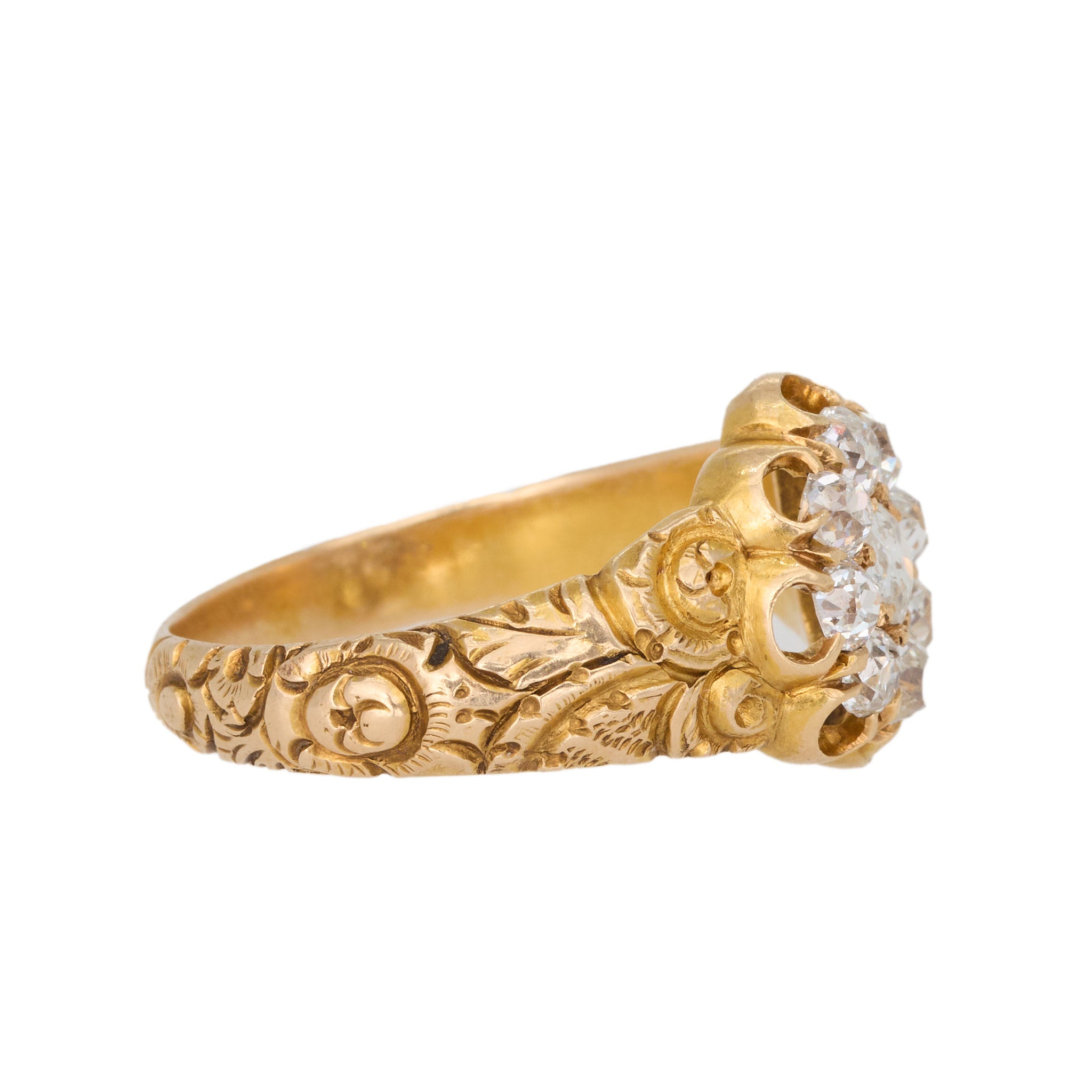 Antique Diamond Cluster Ring-Charlotte Sayers Antique Jewellery