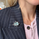 Aquamarine Diamond Brooch-Charlotte Sayers Antique Jewellery