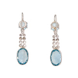 Aquamarine Diamond Drop Earrings-Charlotte Sayers Antique Jewellery