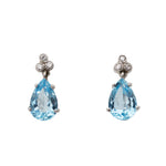 Aquamarine Diamond Drop Earrings-Charlotte Sayers Antique Jewellery