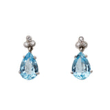 Aquamarine Diamond Drop Earrings-Charlotte Sayers Antique Jewellery