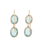 Aquamarine Paste Earrings-Charlotte Sayers Antique Jewellery