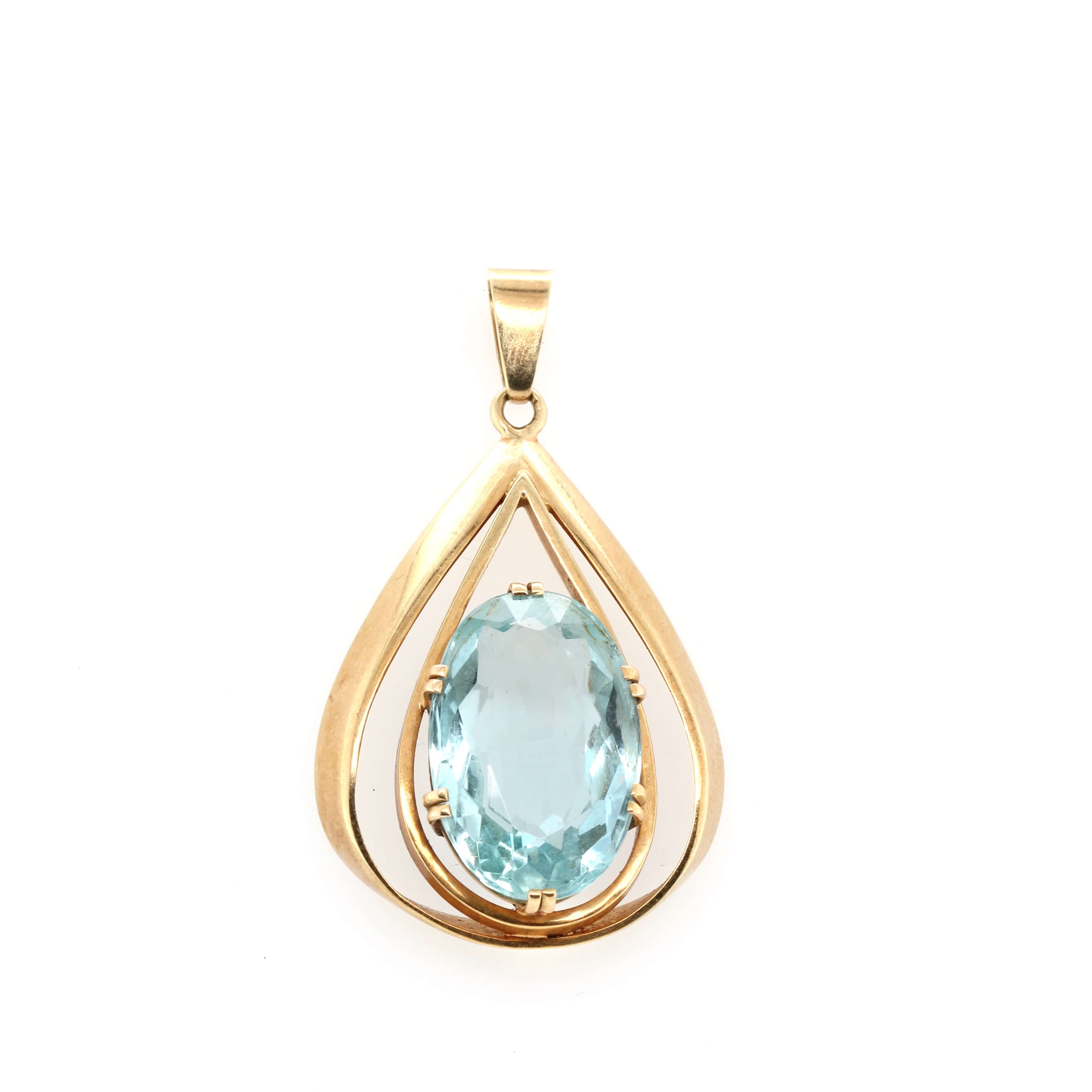 Aquamarine Pendant-Charlotte Sayers Antique Jewellery