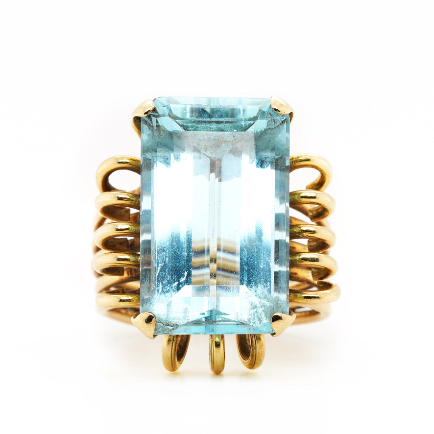 Aquamarine Ring-Charlotte Sayers Antique Jewellery