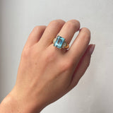 Aquamarine and Diamond Ring-Charlotte Sayers Antique Jewellery