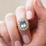 Aquamarine and Diamond Ring-Charlotte Sayers Antique Jewellery