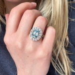 Aquamarine and Diamond Ring-Charlotte Sayers Antique Jewellery