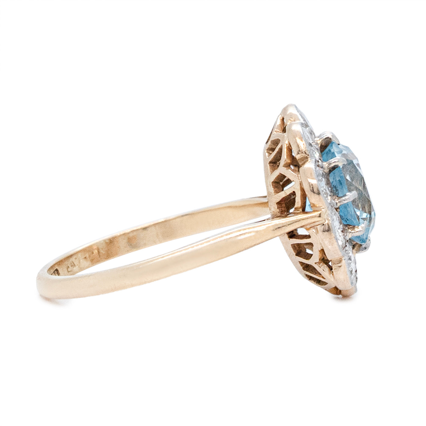 Aquamarine and Diamond Ring-Charlotte Sayers Antique Jewellery