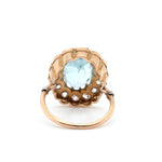 Aquamarine and Diamond Ring-Charlotte Sayers Antique Jewellery