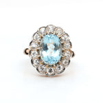 Aquamarine and Diamond Ring-Charlotte Sayers Antique Jewellery