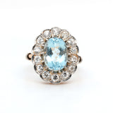 Aquamarine and Diamond Ring-Charlotte Sayers Antique Jewellery