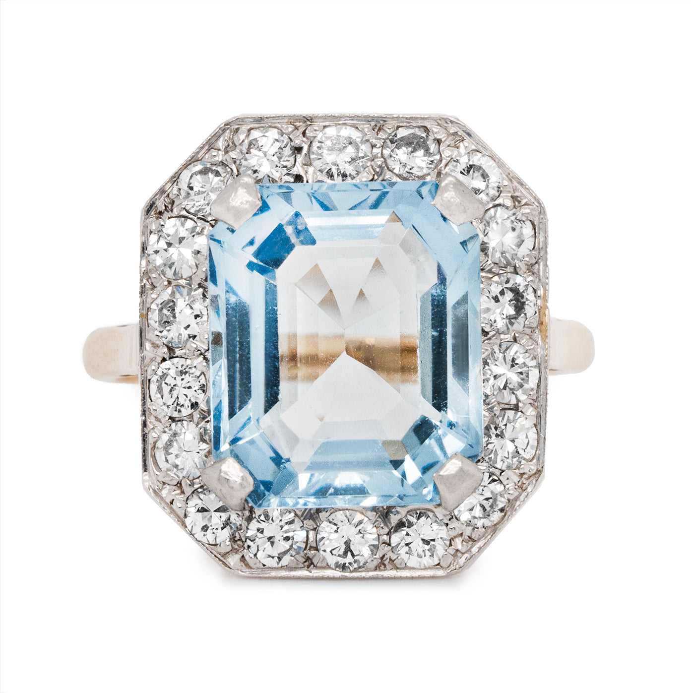 Aquamarine and Diamond Ring-Charlotte Sayers Antique Jewellery