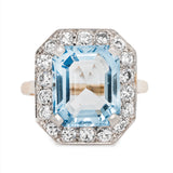 Aquamarine and Diamond Ring-Charlotte Sayers Antique Jewellery