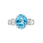 Aquamarine and Diamond Ring-Charlotte Sayers Antique Jewellery