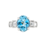 Aquamarine and Diamond Ring-Charlotte Sayers Antique Jewellery
