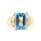 Aquamarine and Diamond Ring-Charlotte Sayers Antique Jewellery