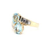 Aquamarine and Diamond Toi Et Moi Ring-Charlotte Sayers Antique Jewellery