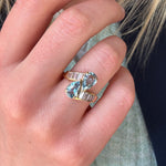 Aquamarine and Diamond Toi Et Moi Ring-Charlotte Sayers Antique Jewellery