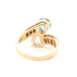 Aquamarine and Diamond Toi Et Moi Ring-Charlotte Sayers Antique Jewellery