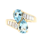Aquamarine and Diamond Toi Et Moi Ring-Charlotte Sayers Antique Jewellery