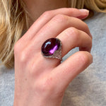 Art Deco Cabochon Amethyst Ring-Charlotte Sayers Antique Jewellery