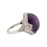 Art Deco Cabochon Amethyst Ring-Charlotte Sayers Antique Jewellery