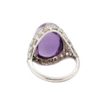 Art Deco Cabochon Amethyst Ring-Charlotte Sayers Antique Jewellery